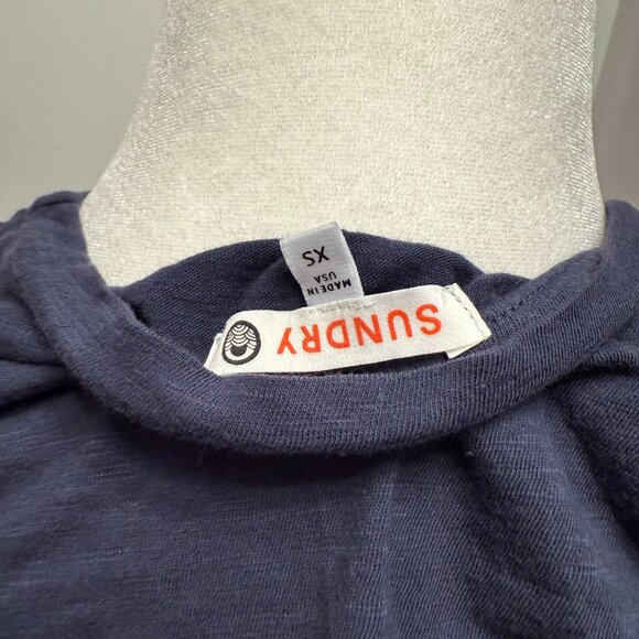 Sundry Good Vibes Blue Graphic Tee T-Shirt XS - Picture 3 of 5